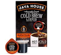 Java House Cold Brew Coffee Concentrate Single Serve Liquid Pods - 1.35 Fluid Ounces Each (Sumatran, 6 Count)