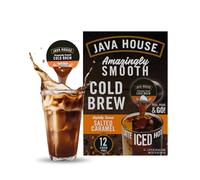 Java House Cold Brew Coffee, Salted Caramel Lightly Sweet Medium Roast Coffee Concentrate Liquid Pods - 1.35 Fluid Oz (Pack of 12) Enjoy Hot or Chilled
