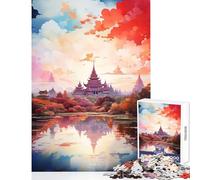 Java Oil Painting Jigsaws 1000 Pieces for Teenagers Stimulate Active Brain And Mind Gentle Relaxing Fun Activity (50X75cm)