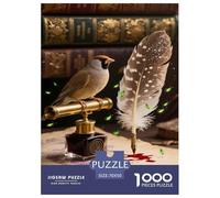 Java Sparrow Jigsaw Puzzles 1000 Piece Challenge Toy for Adults,Antique Books Impossible Jigsaw Puzzles 1000 Pieces Educational Games Home Decoration 70x50cm/1000pcs
