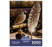 Java Sparrow Puzzle 1000 Piece Family Quill Pen Puzzles Game Fun, Challenging & Brainteasing 100% Recycled Cardboard for Decorative Gifts 70x50cm/1000pcs