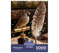 Java Sparrow Puzzle 1000 Piece Quill Pen Jigsaw Puzzles Challenging Game with Extra Fun 100% Recycled Cardboard for Adults 38x26cm/1000pcs