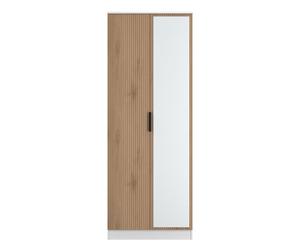 Java Tall Mirror Wardrobe Not Applicable 2 Doors 1 Shelf 196cm