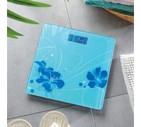 JAVA Wellness Digital Slimline Bathroom Scales - Stylish Flower Glass, Easy To Read Lcd Display, Max 180Kg, Kilos, Pounds Or Stones, 28X28Cm