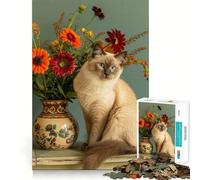 Javanese Cat Jigsaw Puzzle1000 Pieces Brain Think Stress Relief Play Fun Challenge Art Display (38x26cm)