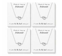 JAVARNV Bridesmaid Proposal Gifts Tie the Knot Necklac I Can't Tie the Knot Without You Gift Bridal Wedding Party Jewelry for Bridesmaids Maid of Honor Gifts, Wedding Love Knots Necklace, L, Zinc, No