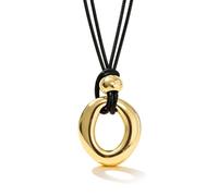 JAVARNV Gold Pendant Necklace Boho Cord Necklace for Women Chunky Statement Necklaces Black String Long Charm Choker Summer Jewelry Western Outfit for Women, Adjustable, Metal, no gemstone