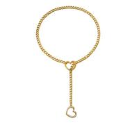 JAVARNV Heart Slip Chain Necklace for Women Heart O-ring Slip Chain Choker Pull Chain Necklaces Long Gothic Chain Necklace Adjustable Lariat Y-Necklace Trendy Stuff, Metal, No Gemstone