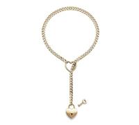 JAVARNV Heart Slip Chain Necklace for Women Heart O-ring Slip Chain Choker Pull Chain Necklaces Long Gothic Chain Necklace Adjustable Lariat Y-Necklace Trendy Stuff, Metal, No Gemstone