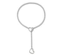JAVARNV Heart Slip Chain Necklace for Women Heart O-ring Slip Chain Choker Pull Chain Necklaces Long Gothic Chain Necklace Adjustable Lariat Y-Necklace Trendy Stuff, Metal, No Gemstone