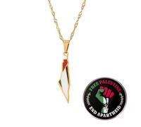 JAVARNV Palestine Necklace Palestine Necklace Pin Set for Women Free Palestine Flag Necklace Palestine Map Pendant Necklace Palestinian Necklace Bring Them Home Now Necklace Arabic Jewelry Gifts