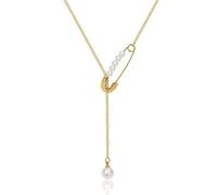 JAVARNV Safety Pin Necklace for Women Paperclip Chain Necklace with Charm, Trendy Punk Style Safety Pin Jewelry, Dainty Gold Necklaces Gift for Her, Metal, No Gemstone