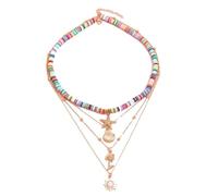 JAVARNV Shell Necklace Beach Necklace Turtle Beaded Necklace for Women Summer Surfer Necklaces Shell Beach Jewelry Turtle Starfish Beaded Choker Necklace Summer Outfits Accessories