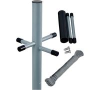 Javco 2.4M Heavy-Duty Galvanised Washing Line Post with Ground Socket & 30M PVC Clothes Line - Outdoor Laundry Dryer Airer Pole, Rust-Resistant Steel, Easy Assembly for Garden & Patio (1)