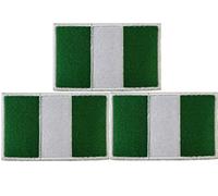 JAVD 3Pack Nigeria Flag Patch Nigerian Flags Patchs, Nigeria Tactical Flag Embroidery Patch with, for Hats, Tactical Bags, Jackets, Clothes Patch Team Military Patch