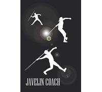 JAVELIN COACH: Silhouette Vectors, Black Cover, Dotted & Lined Notebook, Dot Grid and Ruled Journal, Dual Diary for Writing / Note Taking, Decorated Interior, Gifts for Coaches, Men, Women