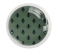 JAVENPROEQT 12PCS 35MM Crystal Door Knobs Cupboard Knobs Pull Handle with Screw for Drawer Wardrobe Cabinet Home Bedroom Kids Room Decor Seamless Navy Blue Fleur De Lis on Sage Green Background