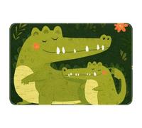 JAVENPROEQT Cute Animals Cartoon Crocodile Entryway Rug, 60 x 90 cm Area Rug Indoor Door Mat Non-slip Washable Floor Carpet Rug for Bedroom Dining Room Bathroom