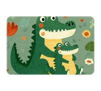 JAVENPROEQT Cute Cartoon Animals Crocodile Entryway Rug, 60 x 90 cm Area Rug Indoor Door Mat Non-slip Washable Floor Carpet Rug for Bedroom Dining Room Bathroom