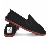 Javer Flossy Style Espadrilles for Men, UK 6-11 - Lightweight Canvas Plimsolls, Comfortable Casual Slip-On Flat Shoes (Black, UK Footwear Size System, Adult, Men, Numeric, Medium, 7)