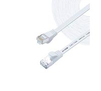 JAVEX CAT7 RJ45 [S/STP, 10GB] Network Ethernet OFC Cable - Flat Cable, White, 15.2M/50FT