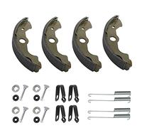 JAVIK Front Brake Shoes Springs Pins Kit for Honda TRX300FW 4x4, TRX350, TRX400, TRX450, TRX500, TRX650 ATVs (1988-2005) - Organic (Non-Asbestos) Material - 24 Items