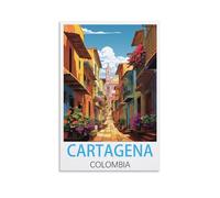 JavoN Cartagena Colombia Vintage Travel Posters 08x12inch(20x30cm) Canvas Art Poster And Wall Art Picture Print Bedroom Decor