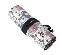 Javoryxh 12/24/36/48/72 Holes Lovely Cats Pencil Case Storage Bag Pencils Roll Canvas Organizers Bag