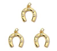 Javoryxh 3 Pieces 18k Gold Plated Heart Charm Necklace Pendants Trendy Accessories For Women Coppers Jewelry Making Components