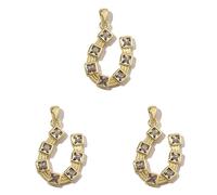 Javoryxh 3 Pieces 18k Gold Plated Heart Charm Necklace Pendants Trendy Accessories For Women Coppers Jewelry Making Components