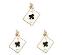 Javoryxh 3 Pieces 18k Gold Plated Heart Charm Necklace Pendants Trendy Accessories For Women Coppers Jewelry Making Components