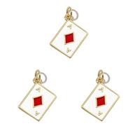 Javoryxh 3 Pieces 18k Gold Plated Heart Charm Necklace Pendants Trendy Accessories For Women Coppers Jewelry Making Components