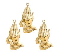 Javoryxh 3Pcs Stainless Steel Charm For Handmade Jewelry Praying Hand Shaped Pendant Accessories Religious Earring Parts