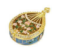 Javoryxh Beautiful Hand Painted Musical Instrument Trinket Box Decorative Music With Handmade Flower Patterns For Storage Ornamental Display