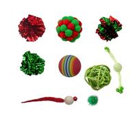 Javoryxh Christmas Balls Toy Accessories Furry Pompoms Rattan Attachments Teaser For Indoor Cats Refills Attachments