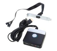 Javoryxh Desktop Computer Case Power Switcher Button Power Supply Reset Button Double USB Port 110cm Cable For Easy Access