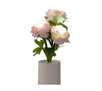 Javoryxh Elegant Artificial Peony Table Lamp Energy-Saving Eye-Caring Nightlight Portable Living Room Accent Realistic Peony Flower Night Lamp