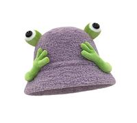 Javoryxh Frogs Bucket Hat Soft Plush Women's Autumn Hat Internet Celebrity Fisherman Hat Unisex Accessory For Outdoor Activity