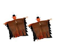 Javoryxh Halloweens Pumpkin Hat Hanging Specter Decoration With Straw Bowtie For Indoor Outdoor Festival Parties Supplies Mystery Halloweens Scene Accessories