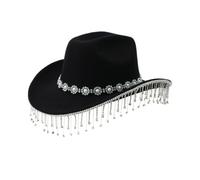 Javoryxh Heavy Cowboy Hats Tassels Crystal Hat For Disco House Cocktails Parties Vacation Sparkly Tassels For Comedian