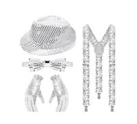Javoryxh Magicians Hat Short-Brims Hat Bowtie Glove Set For Women Man Costume Unisex Wear Classical Magicians Hat