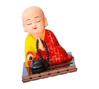 Javoryxh Nodding Buddhist Monk Car Ornament Solar Energy ABSDashboard Decoration Little Monk Figurine Ornament For Home Car Dashboard Ornaments For Men