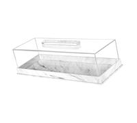 Javoryxh Rectangular Cake Display Box With Clear Lid Acrylic Box Container Storage Tray For Home And Commercial Cake Holder
