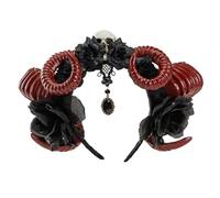 Javoryxh Rose Witch Costume Hair Hoop Gothic Dark Lace Hair Styling For Live Show Headbands Gothic Carnivals
