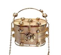 Javoryxh Sophisticated Bucket Evening Bag Fashionable Ladies Handbag Shoulder Purse With Floral Decoration For Various Occasion Detachable Chain Bag