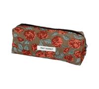 Javoryxh Stylish Multi-Purpose Corduroy Pouches for Pens Makeup Art Tools Long-Lasting Travel-Friendly Design Printed Pencil Pouch