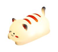 Javoryxh Tap Control Cats USB Night Lamp Colorful Light 1200mAh Ambients Silicone Texture for Various Spaces Silicone Night