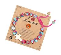 Javoryxh Trendy Athletic Braided Rope With Crucifix Charm Simulated Crystal Detail For Gym Daily Outfit Accessory Youth Sports Jewelry