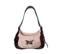 Javoryxh Underarm Bag Contrast Color Fashion Shoulder PU Leather Handbag With Butterfly Pattern For Women And Girls Underarm
