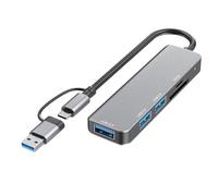 Javoryxh USB C Adapter Fast Speed Efficient Charging Station For Office And Entertainment Supports 3.5mm Output And Card Reading